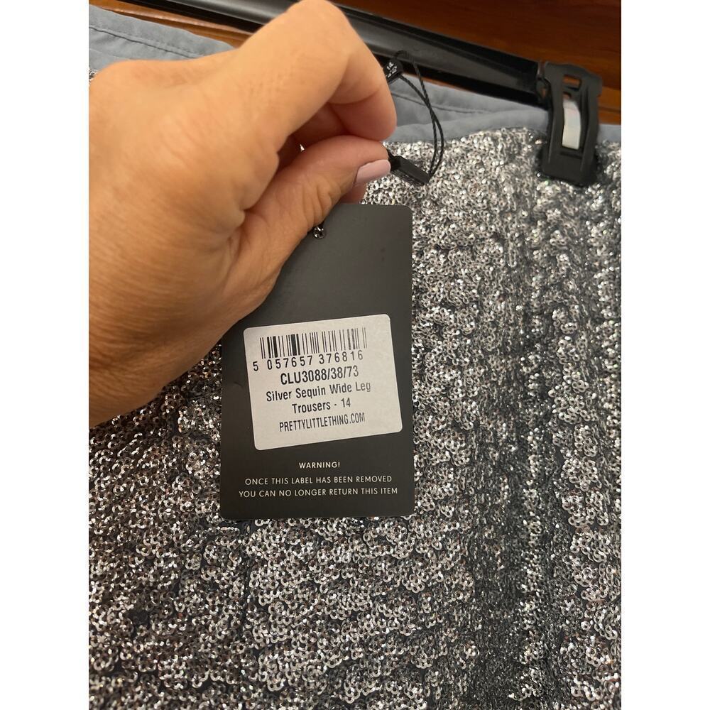 PRETRYLITTLETHINGS SEQUIN FLARE TROUSER SIZE 14 - Picture 3 of 7